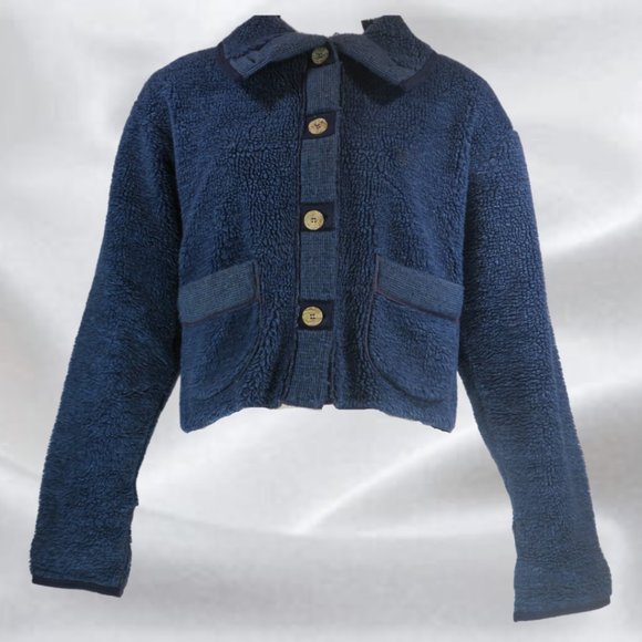 SMILEY/VERBIER Blue Fleece Sweater/Leggings Set in Size Large - Picture 2 of 12